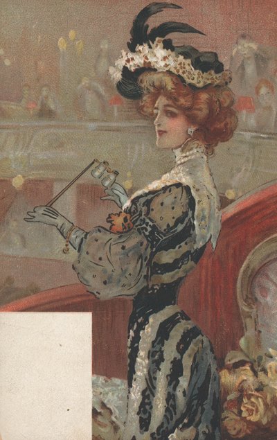 A Well-Dressed Woman Watching a Stage Performance by English School