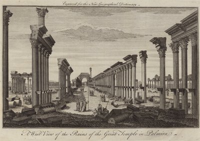 A west view of the ruins of the Great Temple in Palmira by English School