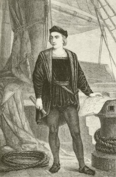 A young Christopher Columbus, Genoese explorer by English School