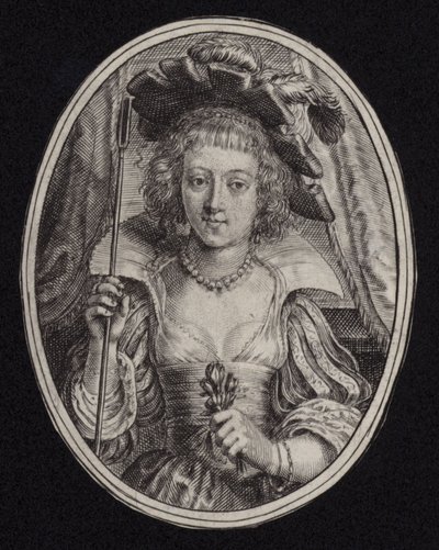 A Young Woman Carrying a Staff and Holding Flowers by English School