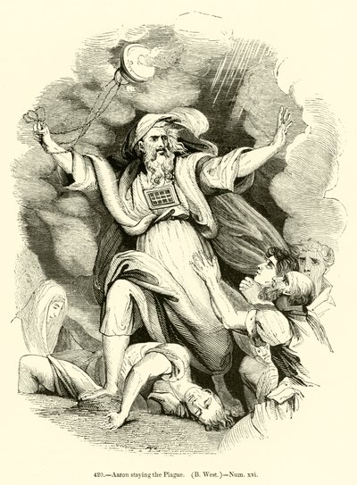 Aaron staying the Plague, B West, Numbers xvi by English School