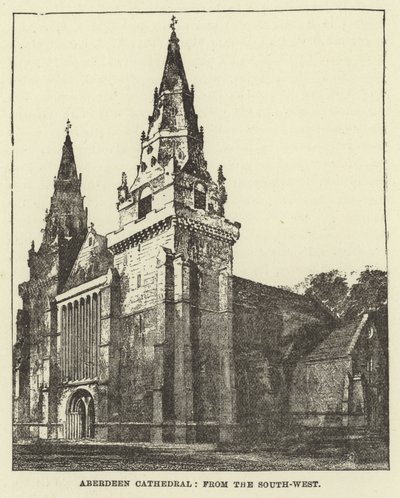 Aberdeen Cathedral, from the South West by English School