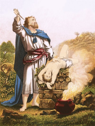 Abraham offering up Isaac by English School