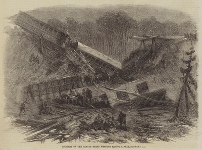 Accident on the Canada Great Western Railway, near Dundas by English School