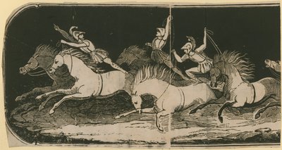 Acrobatic horse riding by English School