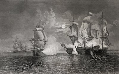 Action between Bonhomme Richard and the Serapis, 23rd September 1779 by English School