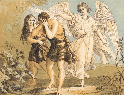 Adam and Eve Driven from the Garden by English School