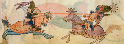 Detail of two knights jousting, from the 