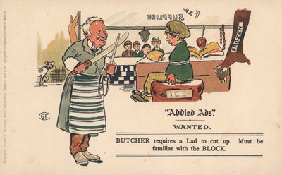 Addled Ads Postcard by English School