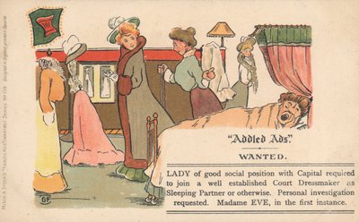 Addled Ads Postcard by English School