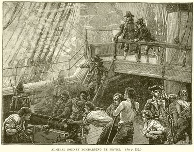 Admiral Rodney Bombarding Le Havre by English School