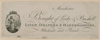Advert for Bought of Locke & Bushell, Manchester by English School