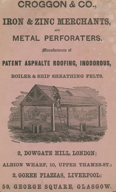 Advert for Croggon & Co., Iron and Zinc Merchants by English School