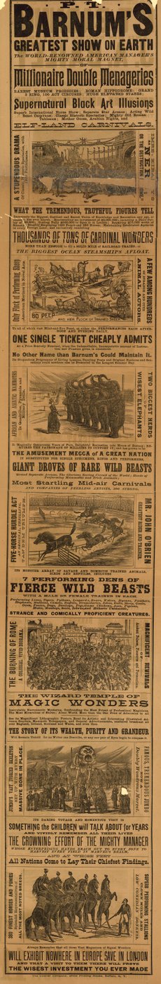 Advert for P T Barnum