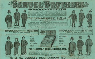 Advert for Samuel Brothers, Ludgate Hill, London by English School