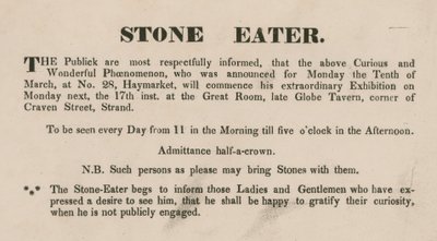 Advert for Stone Eater by English School
