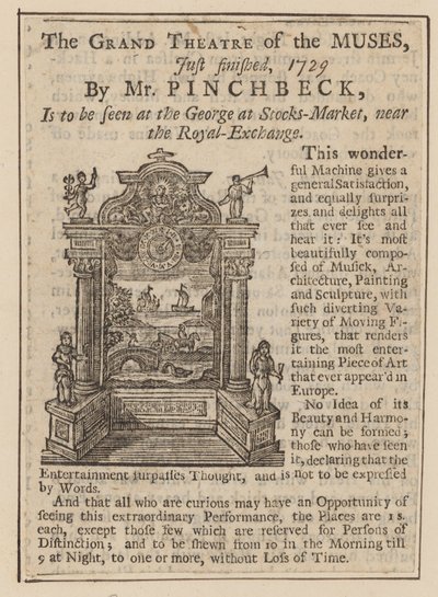 Advert for The Grand Theatre of the Muses by English School