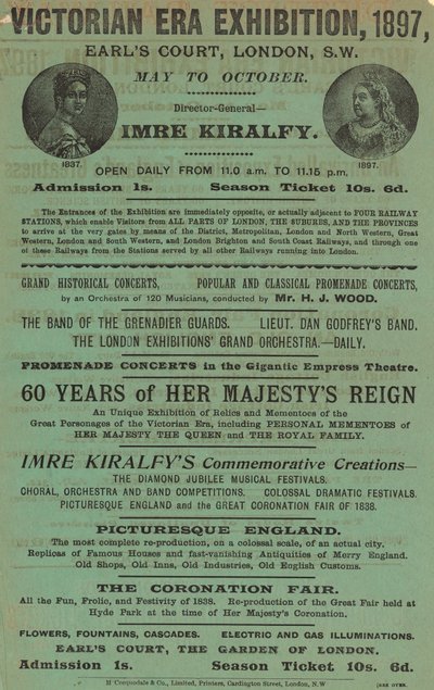 Advert for Victorian Era Exhibition, 1897, at Earls Court by English School