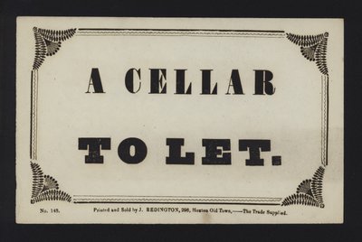 Advertisement: A Cellar to Let by English School