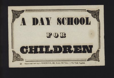 Advertisement: A Day School for Children by English School