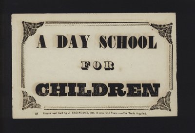 Advertisement: A Day School for Children by English School