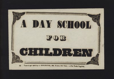 Advertisement: A day school for children by English School