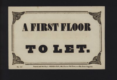 Advertisement: A First Floor to Let by English School
