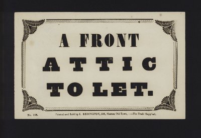 Advertisement: A Front Attic to Let by English School