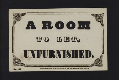 Advertisement: A Room to Let Unfurnished by English School