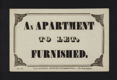 Advertisement: An Apartment to Let, Unfurnished by English School