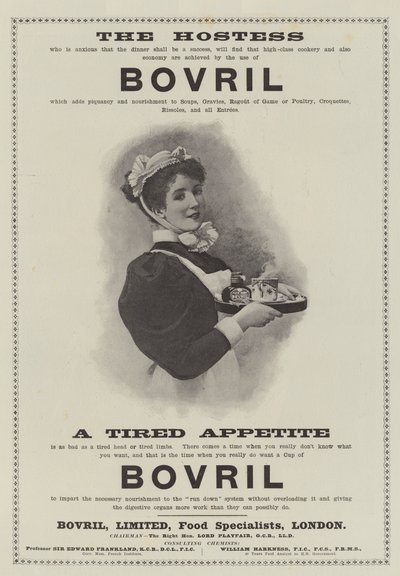 Advertisement, Bovril (engraving) by English School