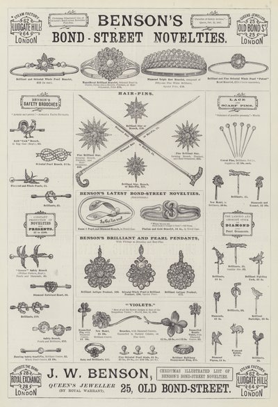 Advertisement, J W Benson by English School