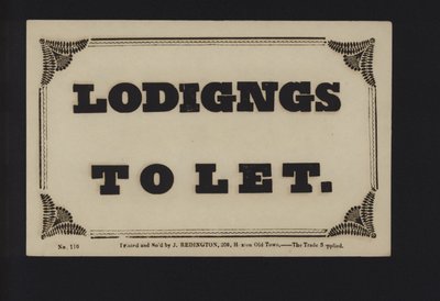 Advertisement: Lodgings to Let by English School