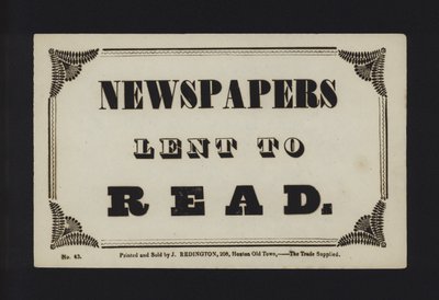 Advertisement: Newspapers Lent to Read by English School