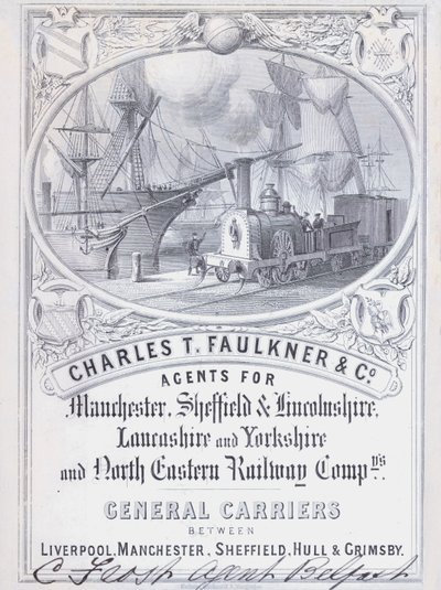Advertisement for Charles T Faulkner and Company, Agents for Railway Companies by English School