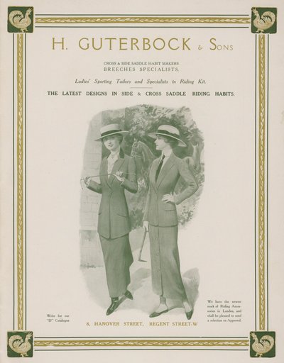 Advertisement for H Guterbock & Sons, ladies
