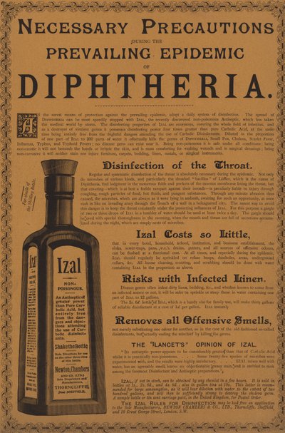 Advertisement for Izal antiseptic by English School