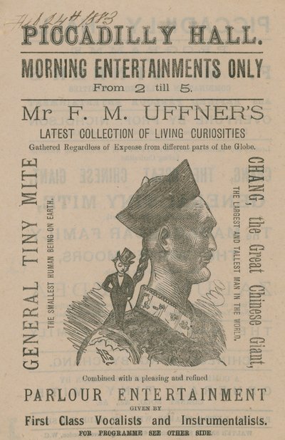 Advertisement for Piccadilly Hall Freak Show by English School