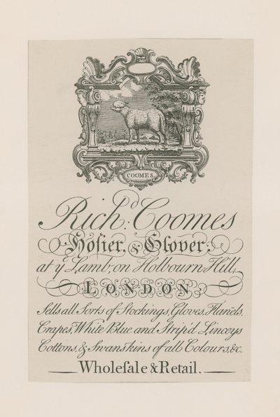 Advertisement for Richard Coomes by English School