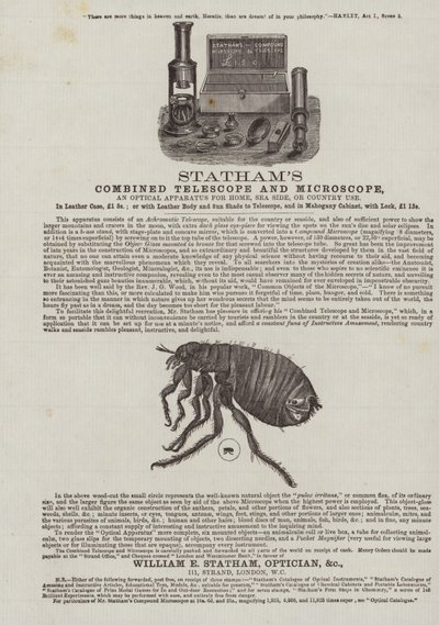 Advertisement for Stathams Combined Telescope and Microscope by English School