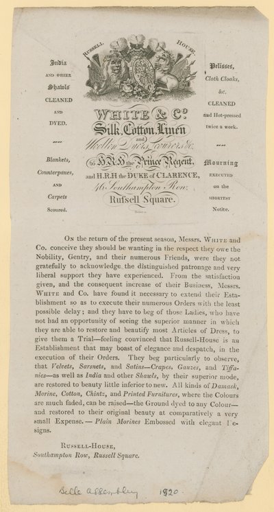 Advertisement for White & Co by English School
