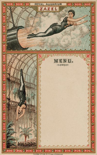 Advertisement for Zazel the Human Cannonball by English School