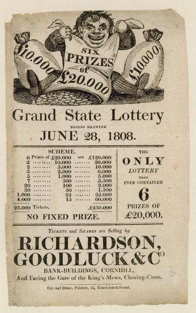 Advertisement for State Lottery by English School