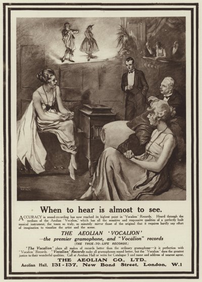 Advertisement for the Aeolian Vocalion gramophone by English School