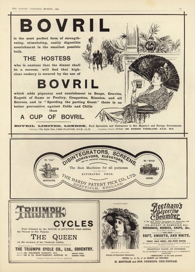Advertising spread from The Graphic Christmas Number 1897 by English School