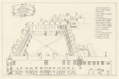 Aerial View of Gresham College in the City of London by English School