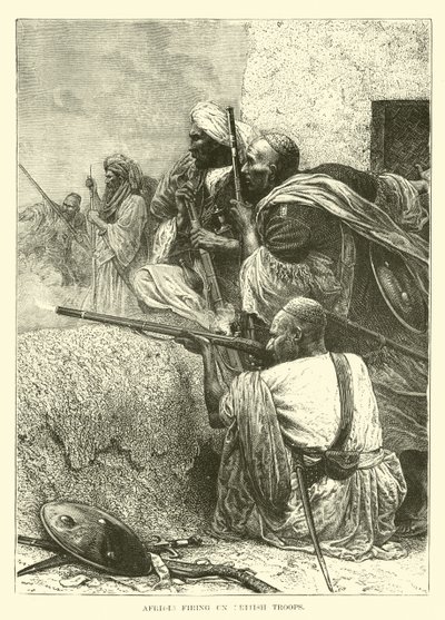 Afridis Firing on British Troops by English School