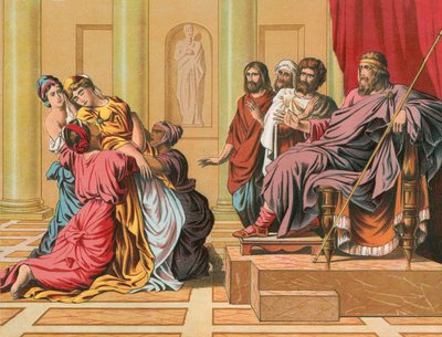 Ahasuerus and Queen Esther by English School