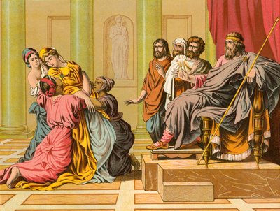 Ahasuerus and Queen Esther by English School