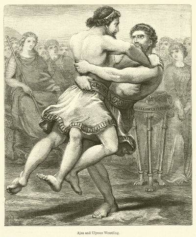 Ajax and Ulysses Wrestling by English School